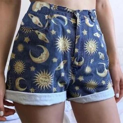 Boogzel Apparel COTTAGECORE / ARTSY Sun And Moon Shorts