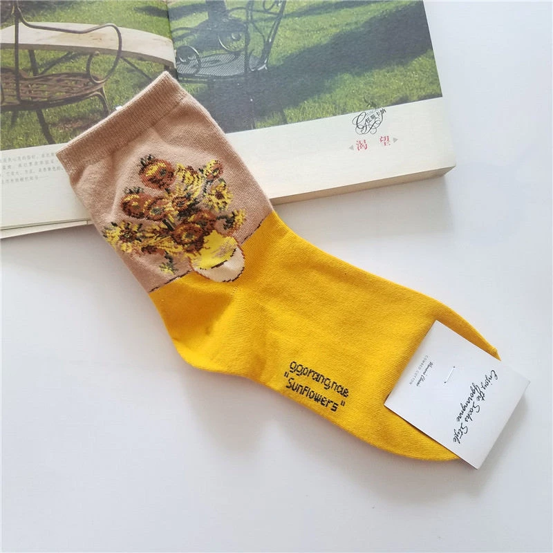 Boogzel Apparel Van Gogh's Sunflowers Socks 2 Boogzel Apparel Van Gogh's Sunflowers Socks