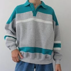 Boogzel Apparel PREPPY CLOTHES Outta Town Button Neck Sweatshirt