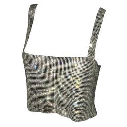 Boogzel Apparel Y2K OUTFITS Feelin' So Icy Rhinestone Top
