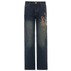 Boogzel Apparel Y2K Aesthetic Wide Leg Jeans FAIRY GRUNGE