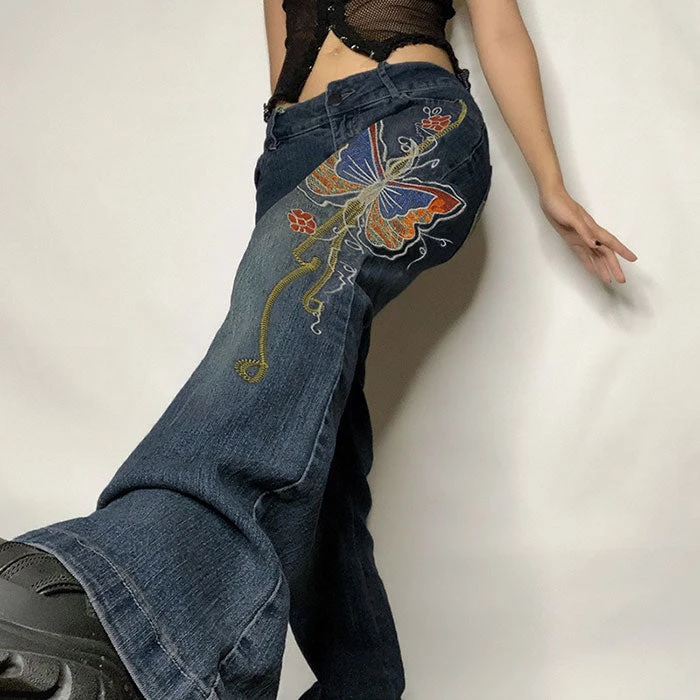 Boogzel Apparel Y2K Aesthetic Wide Leg Jeans FAIRY GRUNGE 2 Boogzel Apparel Y2K Aesthetic Wide Leg Jeans FAIRY GRUNGE