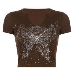 Boogzel Apparel Y2K Butterfly Crop Top