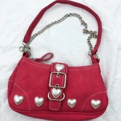 Boogzel Apparel Y2K Pearl Heart Bag Y2K OUTFITS