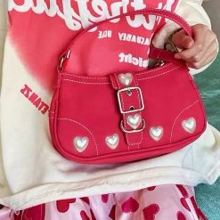 Boogzel Apparel Y2K Pearl Heart Bag Y2K OUTFITS