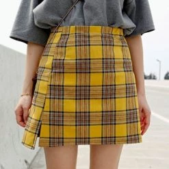 Boogzel Apparel GRUNGE CLOTHES Plaid Check Mini Skirt