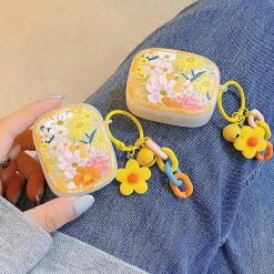 Boogzel Apparel Yellow Blooming Flowers AirPods Case