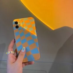 Boogzel Apparel Yellow Blue Checker IPhone Case